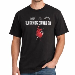 Legends Never Die Black Graphic Tee